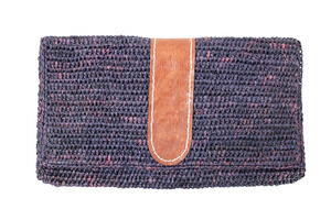 Ibeliv by Liv Clutch Bag Purple Woven Straw